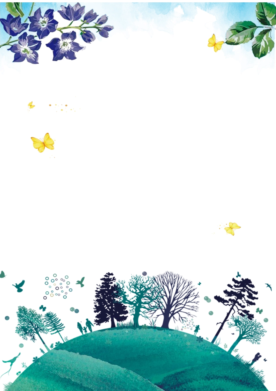 绿色清新夏日卡通信纸-word信纸_第1页