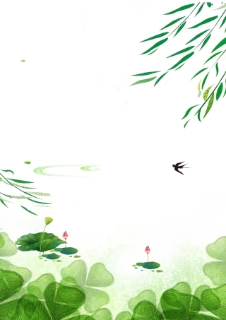 绿色简单夏天卡通信纸-word信纸模板