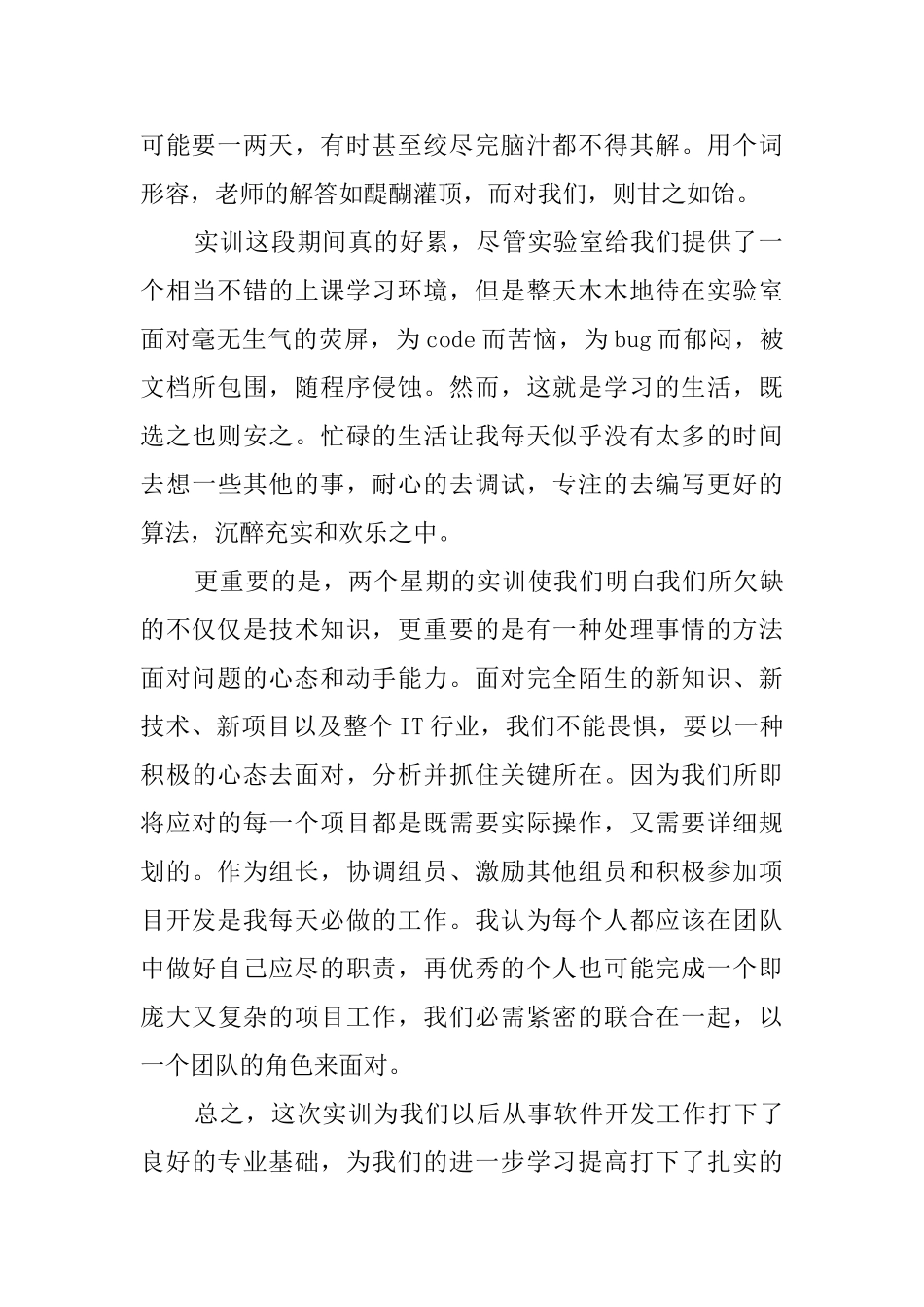 编程专业实训心得体会_第2页