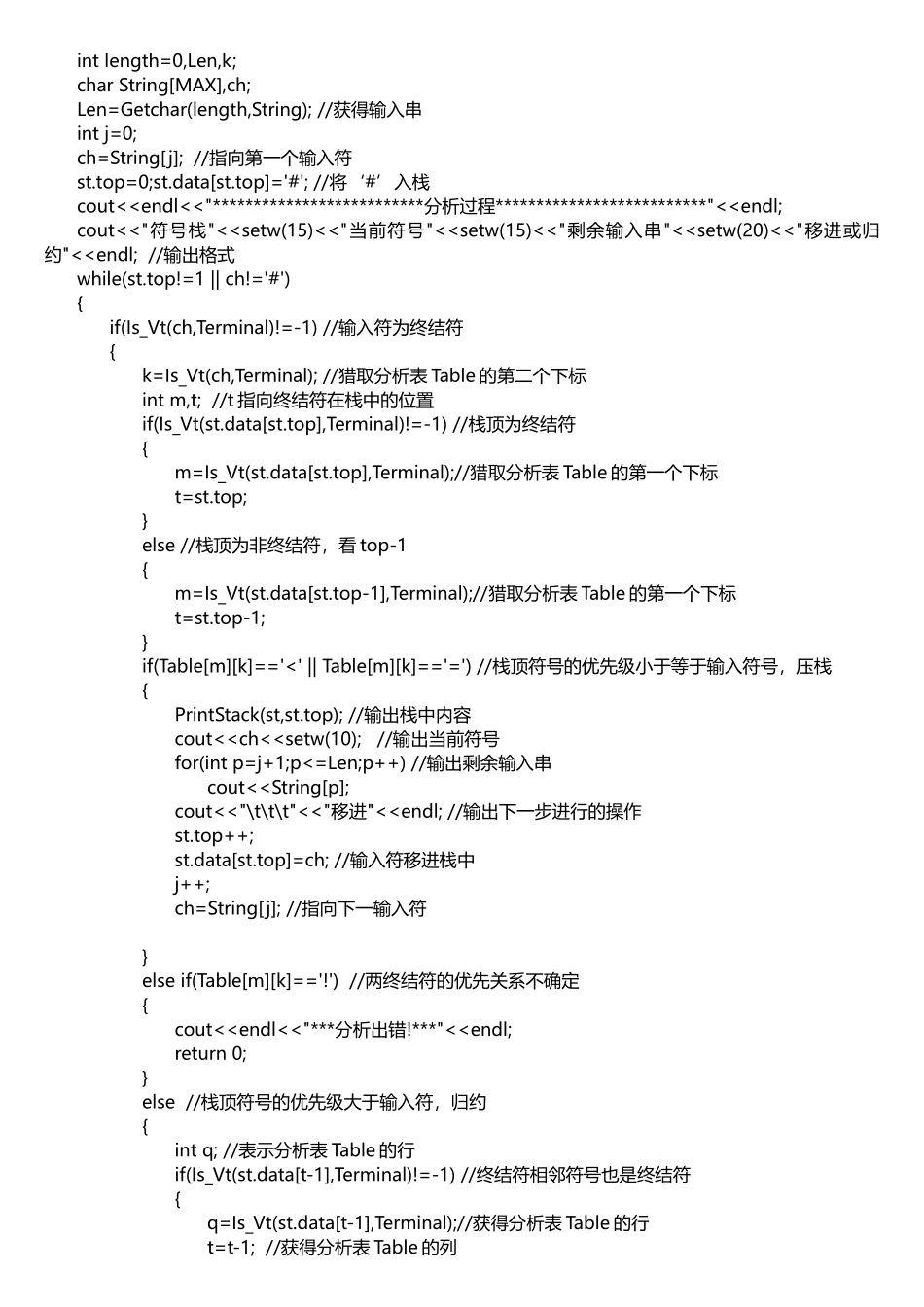 编译原理算符优先分析C++源代码_第2页