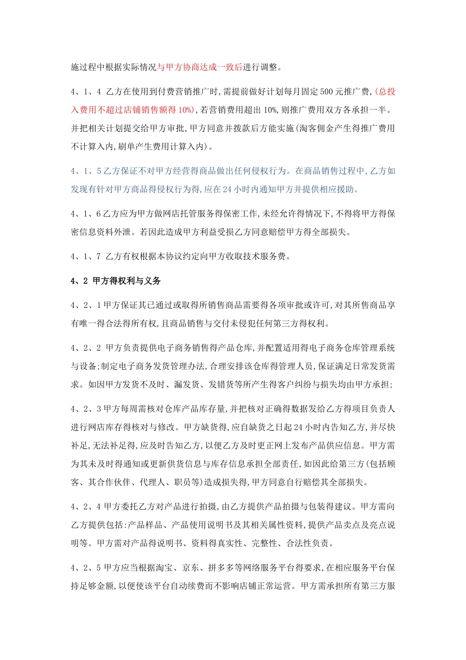 网店运营合作协议_第2页