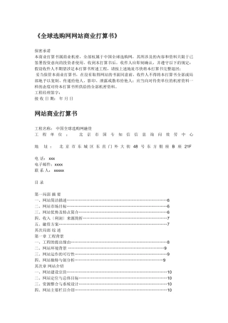 网站商业计划书(样例)
