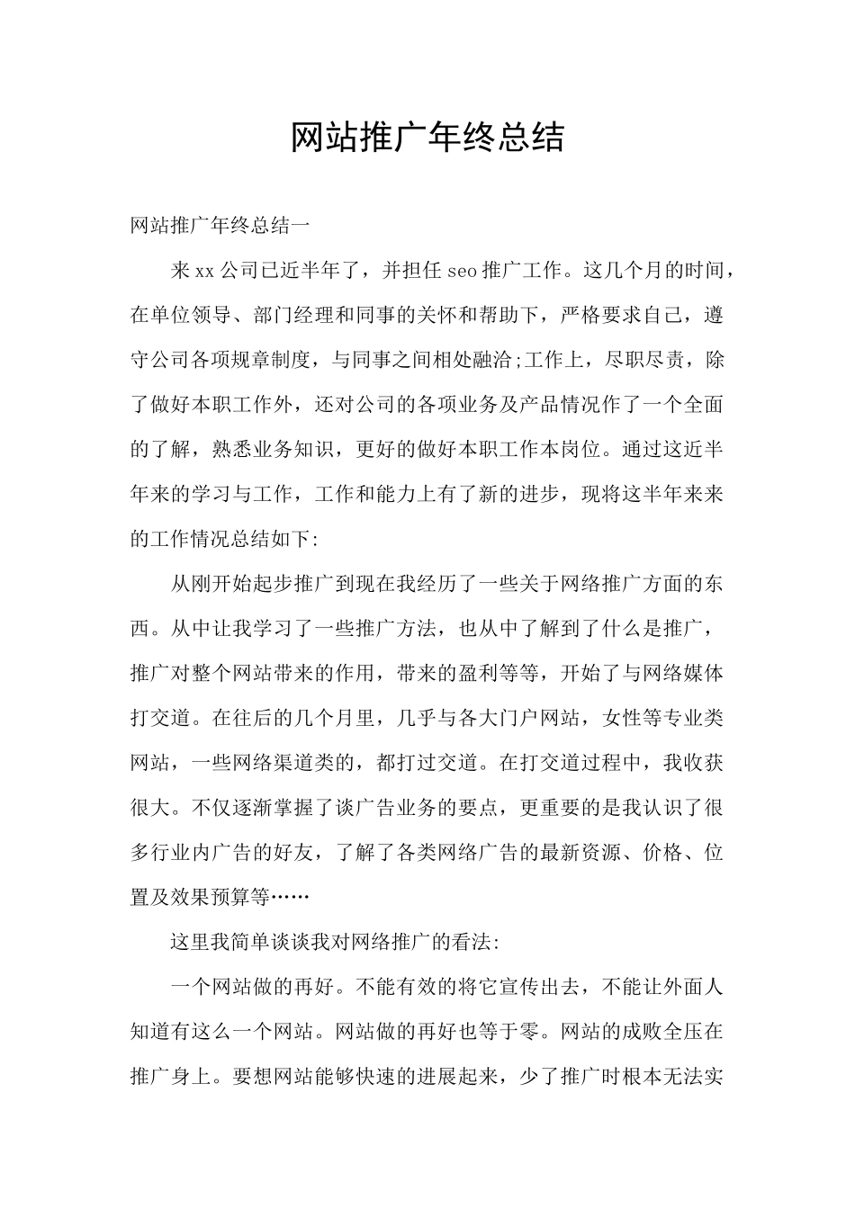网站推广年终总结_第1页