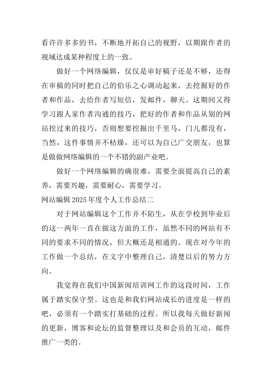 网站编辑2025年度个人工作总结_第3页