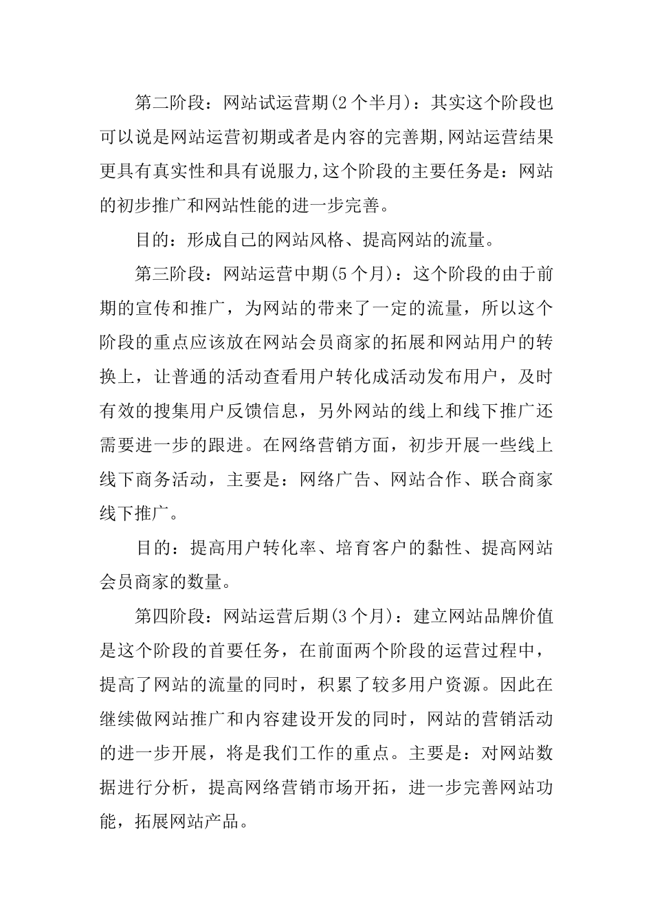 网站运营计划书模板_第2页