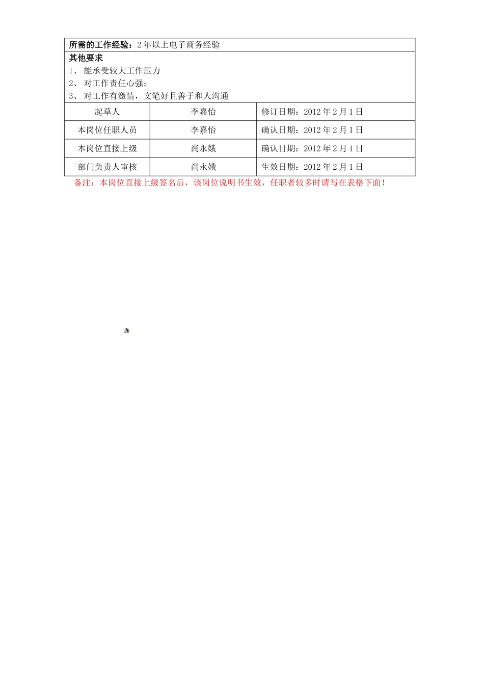 网站高级策划专员岗位说明书_第3页