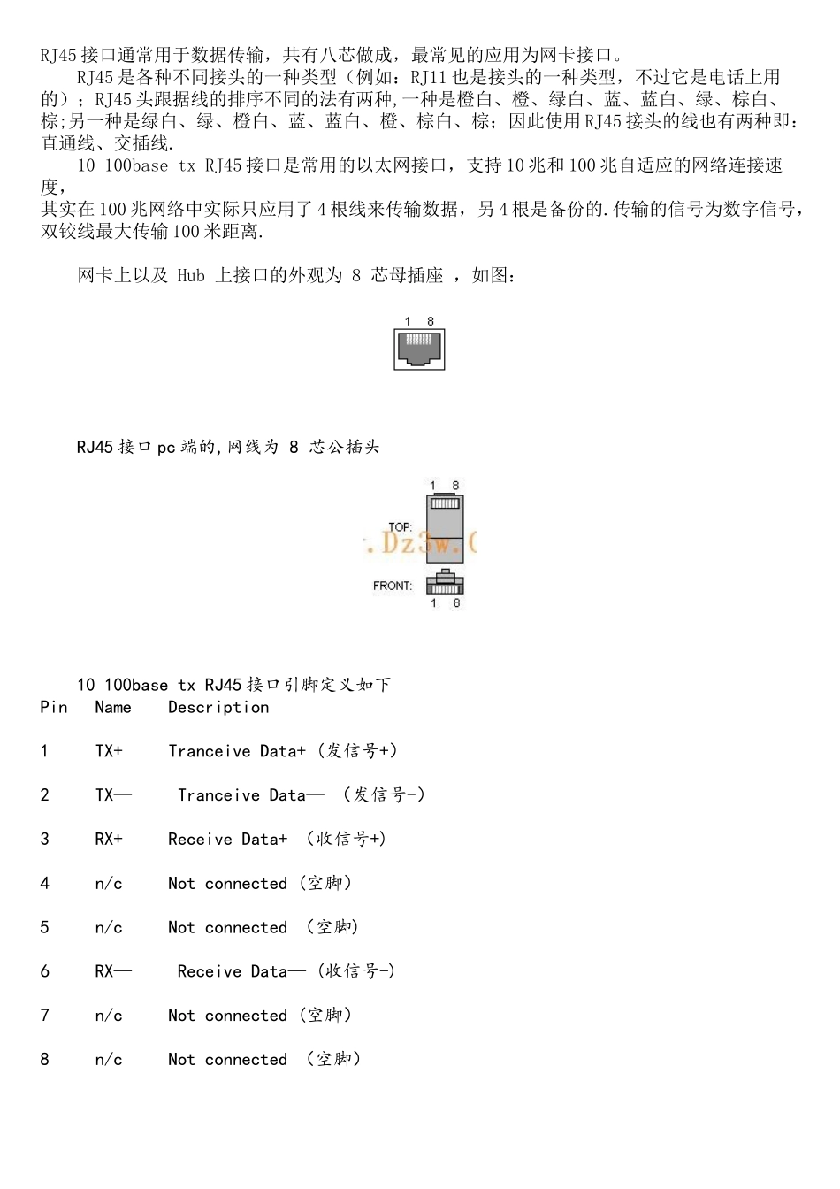 网线水晶头RJ45接口定义_第1页