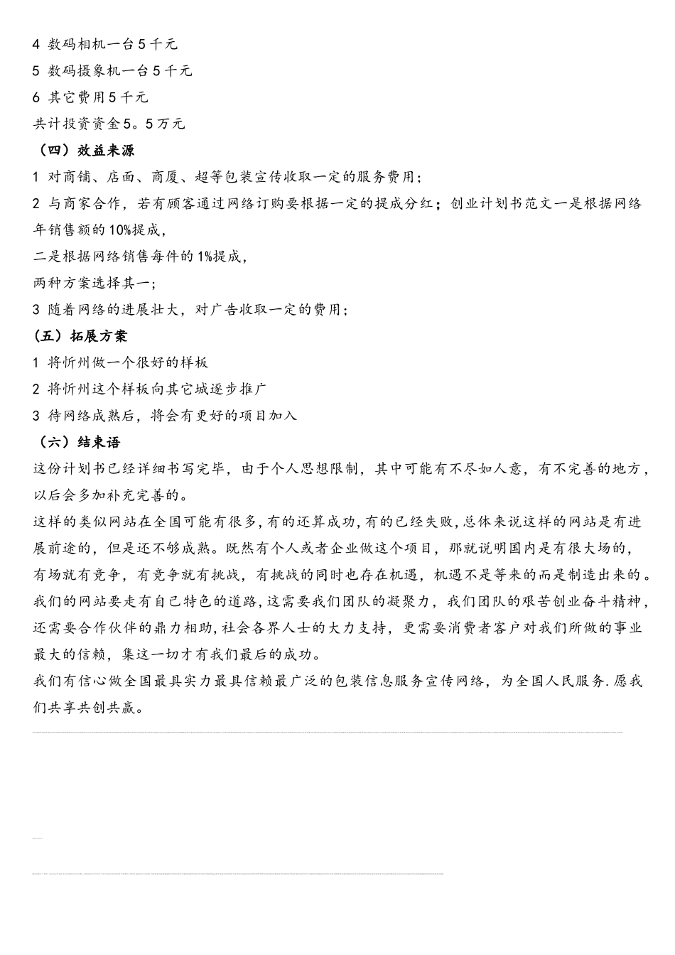 网络创业计划书范文_第2页