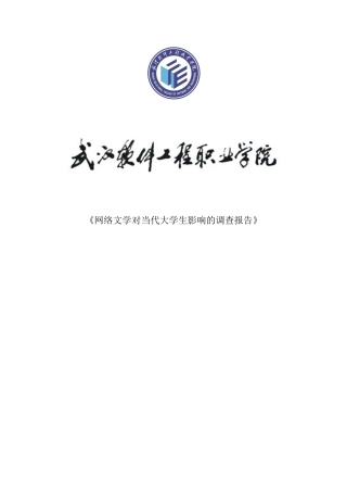 网络文学对当代大学生影响的调查报告