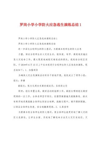 罗岗小学小学防火应急逃生演练总结