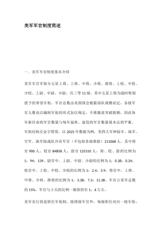 美军军官制度简述 
