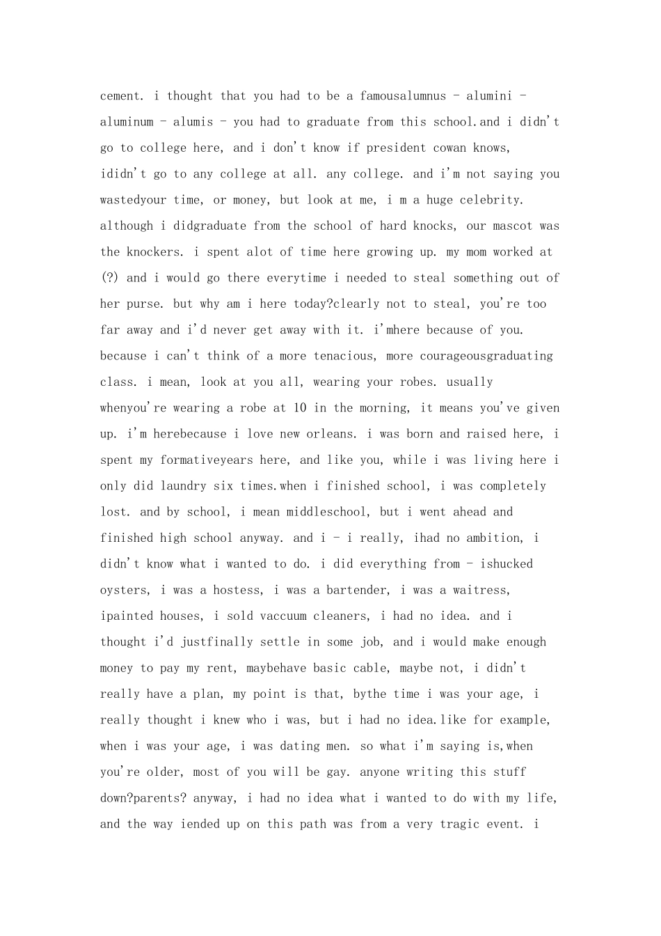 美国最佳毕业典礼致辞——Ellen-Lee-DeGeneres_第2页