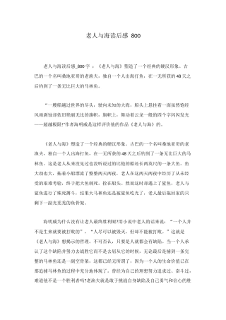 老人与海读后感-800