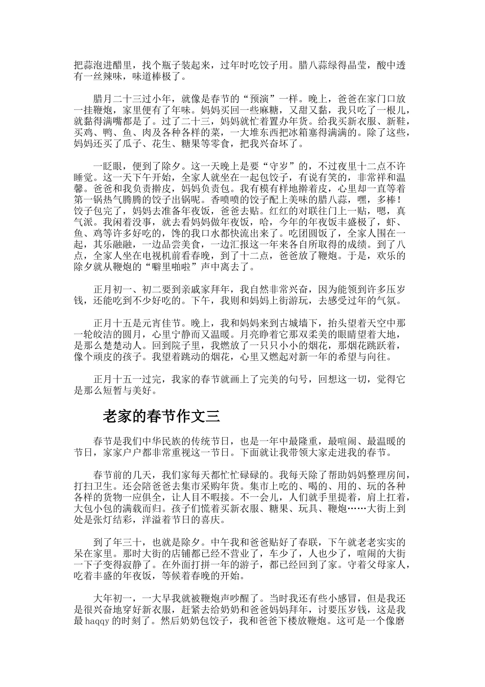 老家的春节作文_第2页
