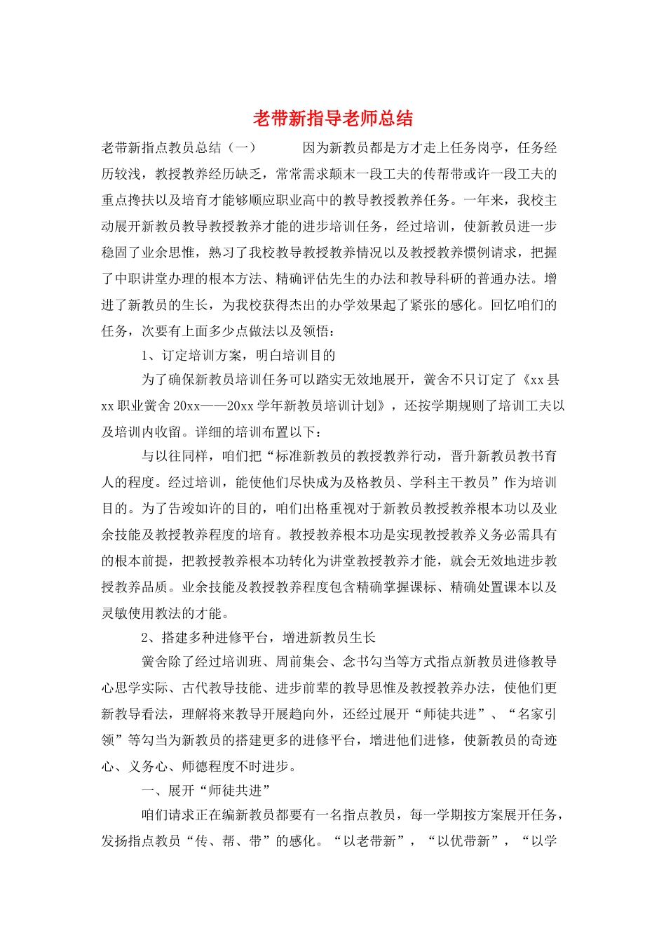 老带新指导教师总结_第1页
