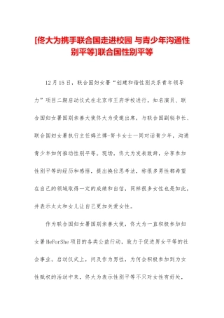 联合国性别平等