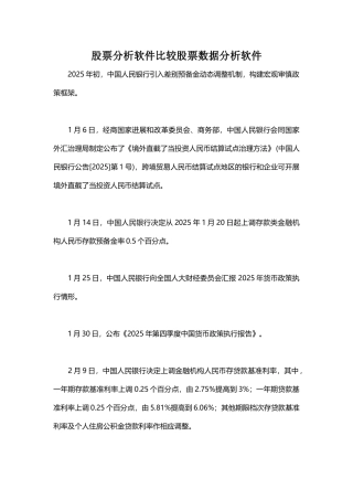 股票分析软件比较股票数据分析软件