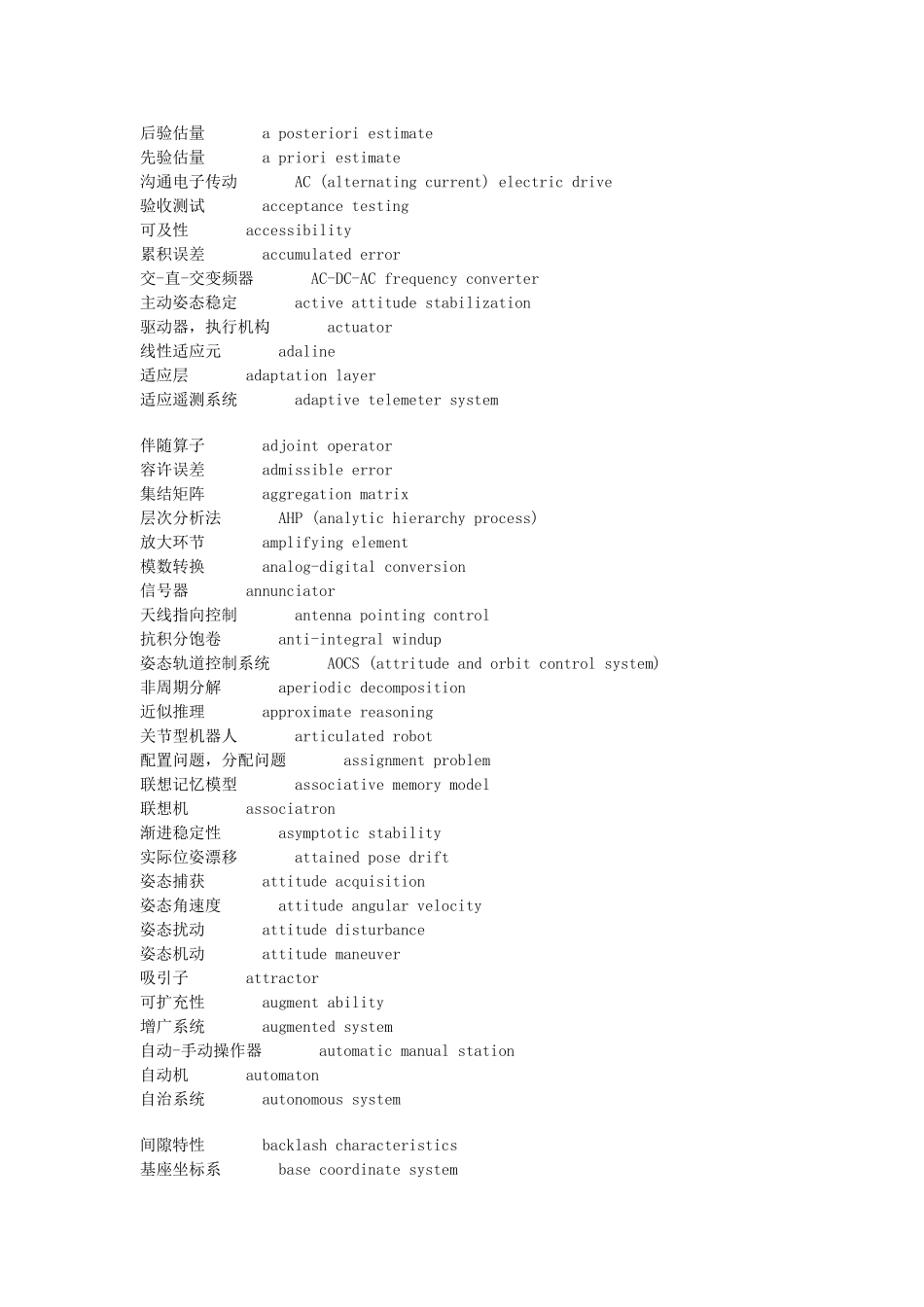 自动化专业常用英语词汇_第1页