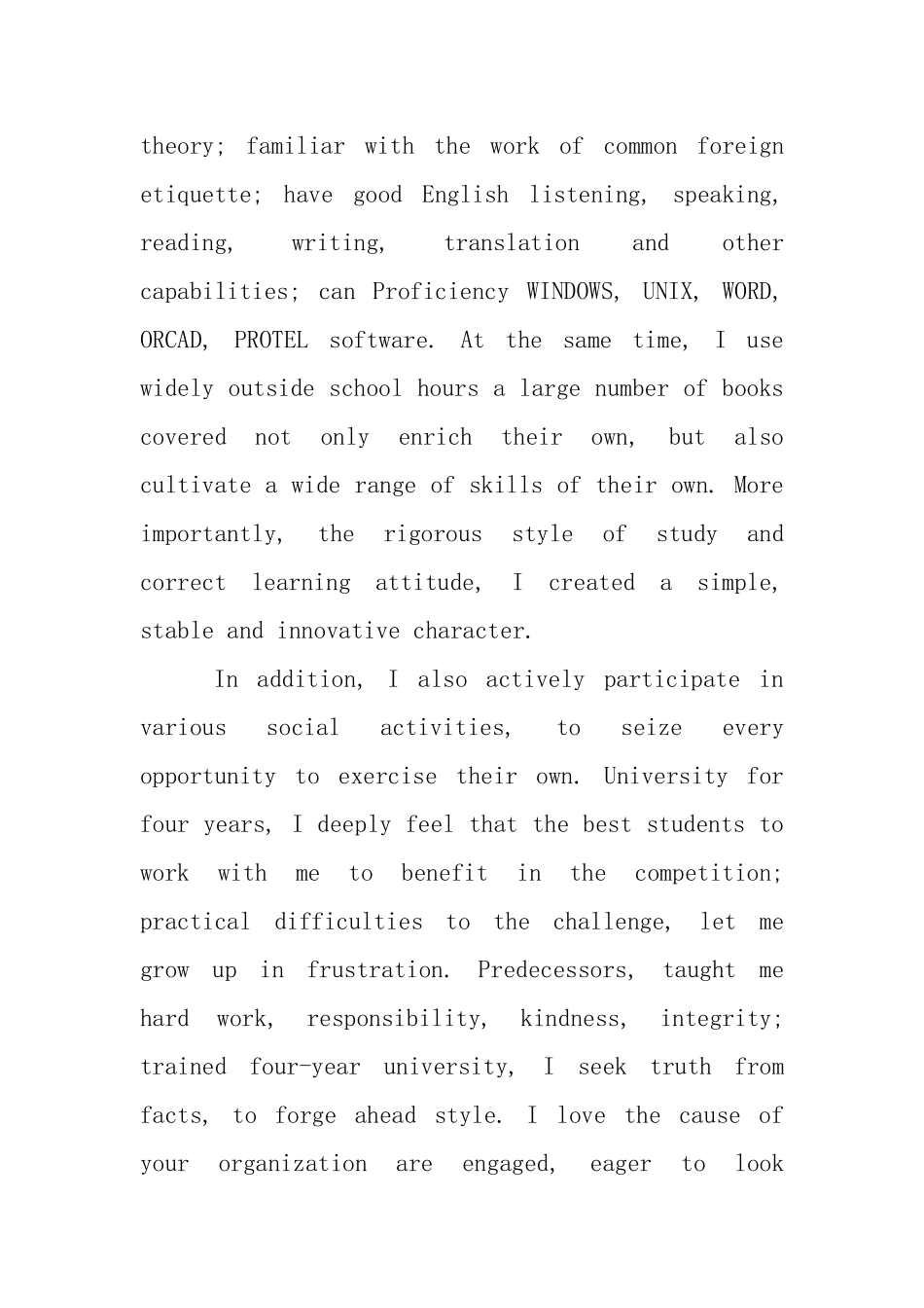 自动化专业英文自荐信_第2页