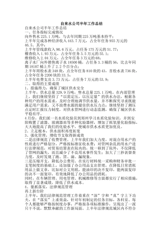 自来水公司半年工作总结-精品范文资料