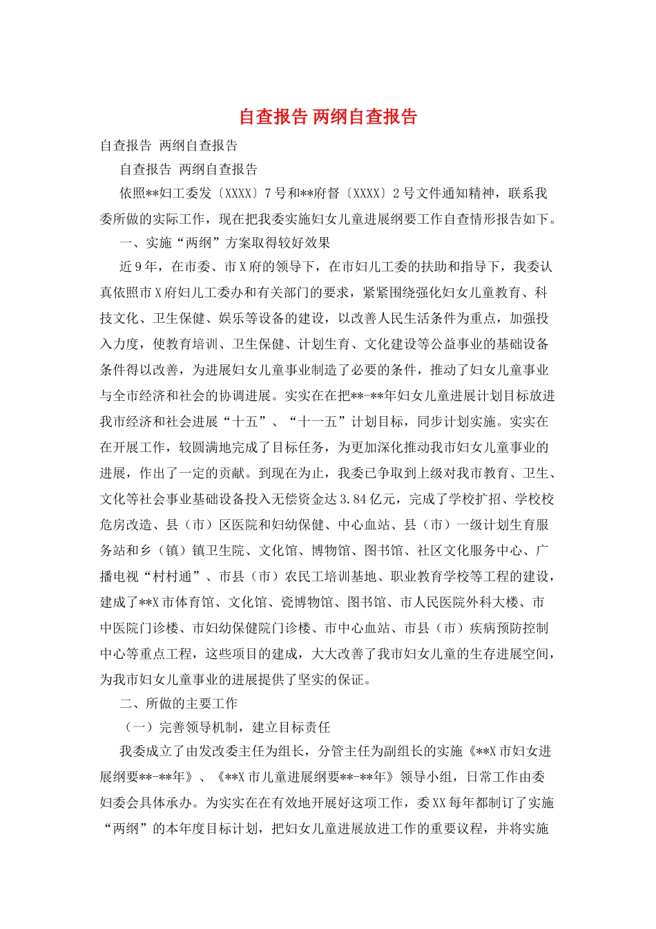 自查报告-两纲自查报告_第1页