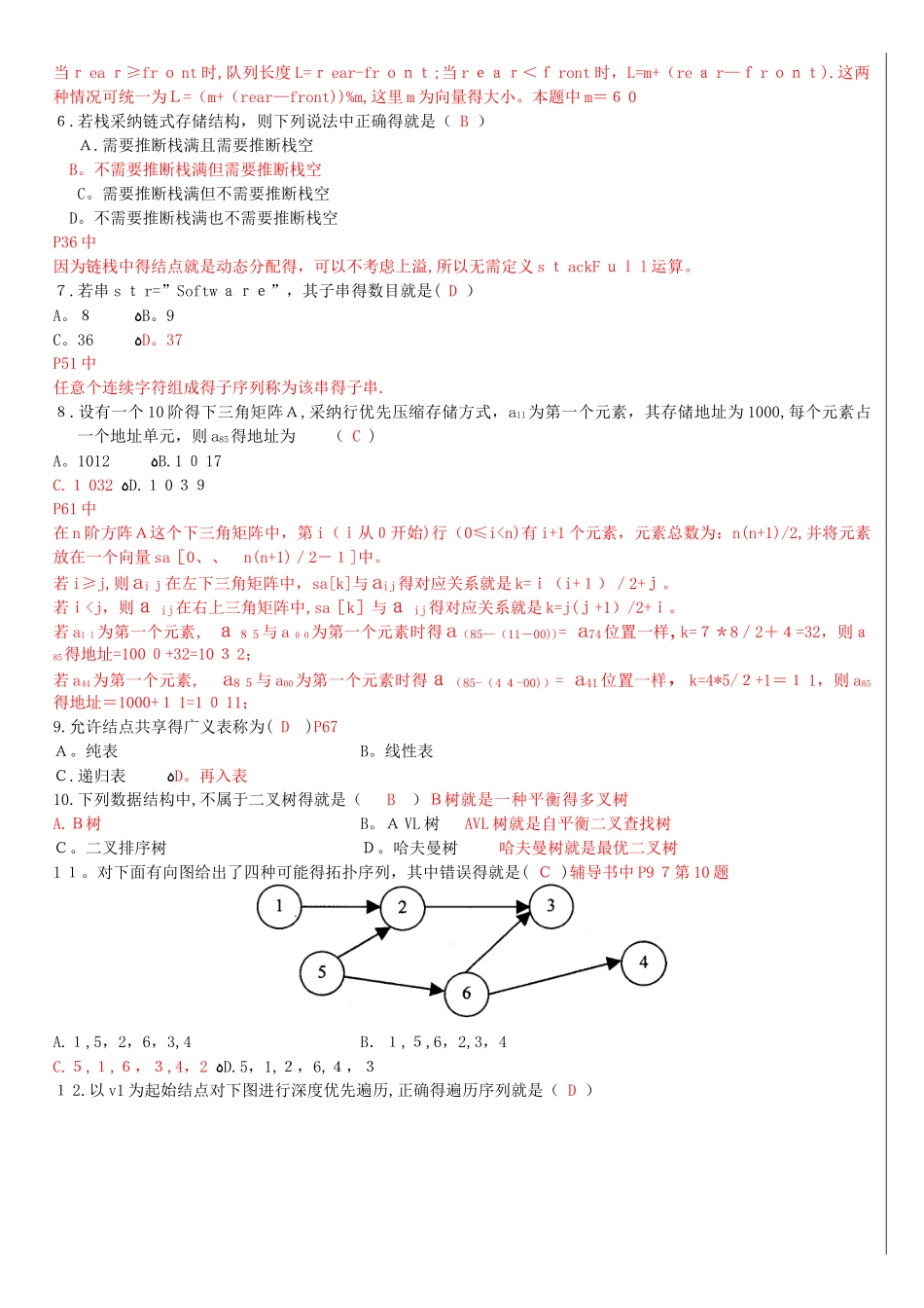 自考数据结构试题和答案_第2页