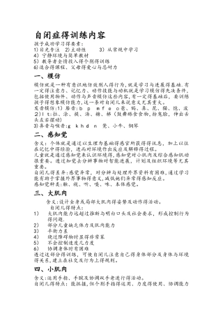 自闭症训练内容