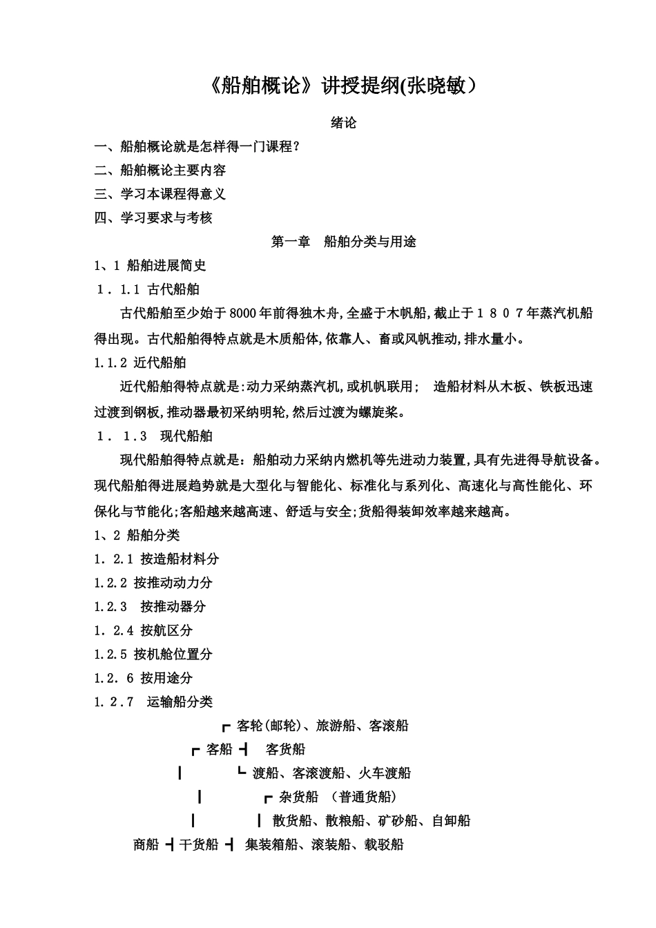 船舶概论讲授提纲_第1页