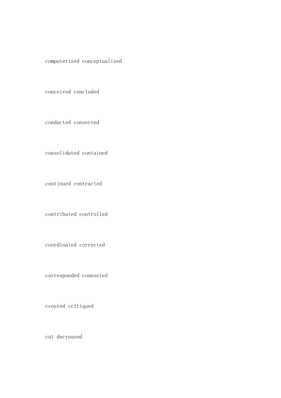 英文简历中有关工作业绩的短语单词_第3页