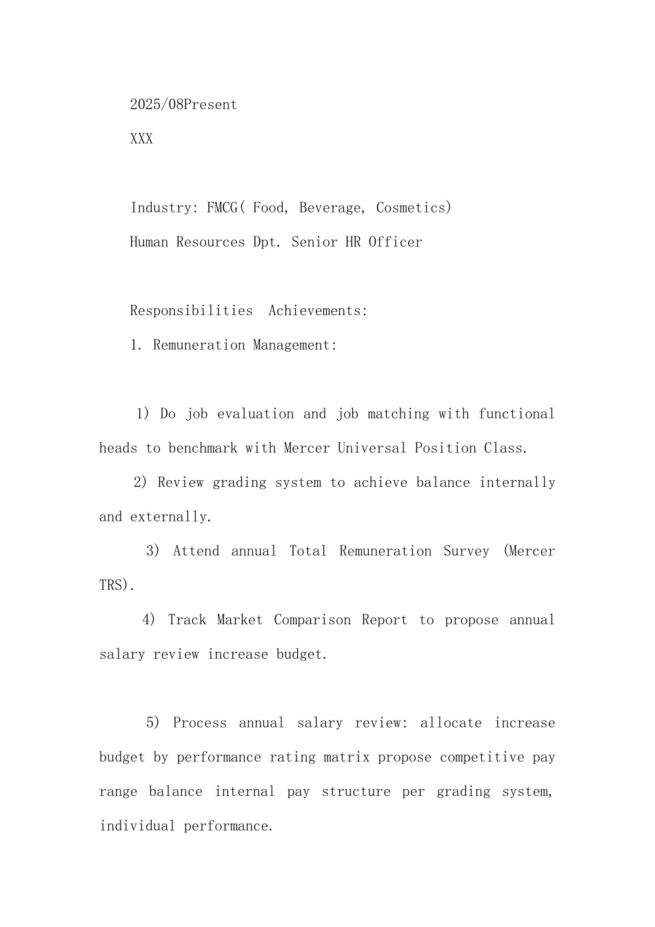 英文简历空白版模板2篇_第3页