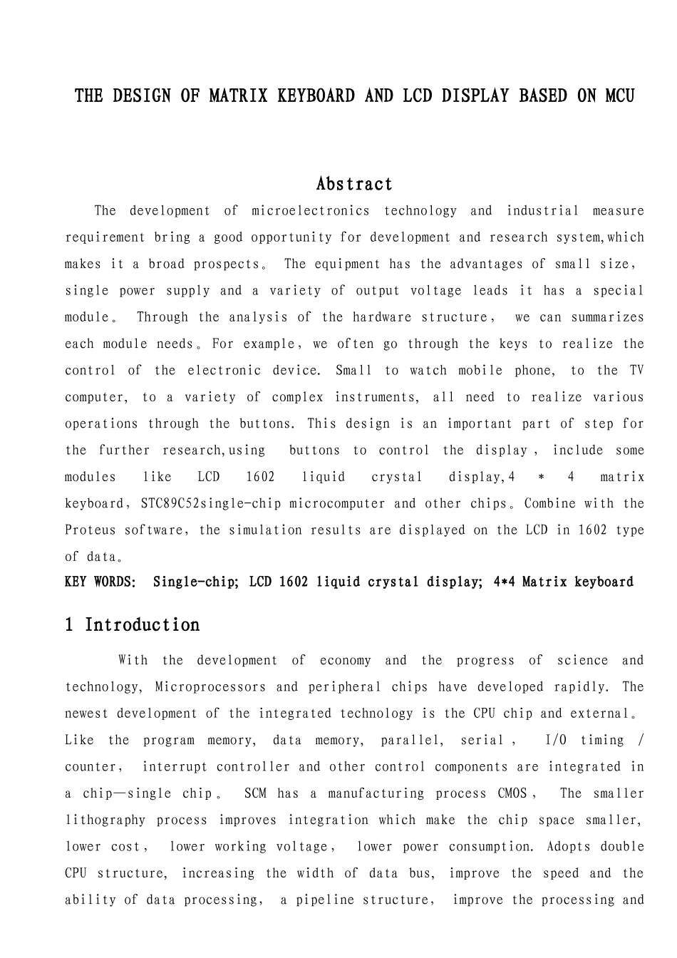 英文翻译-基于单片机的电子密码锁_第2页