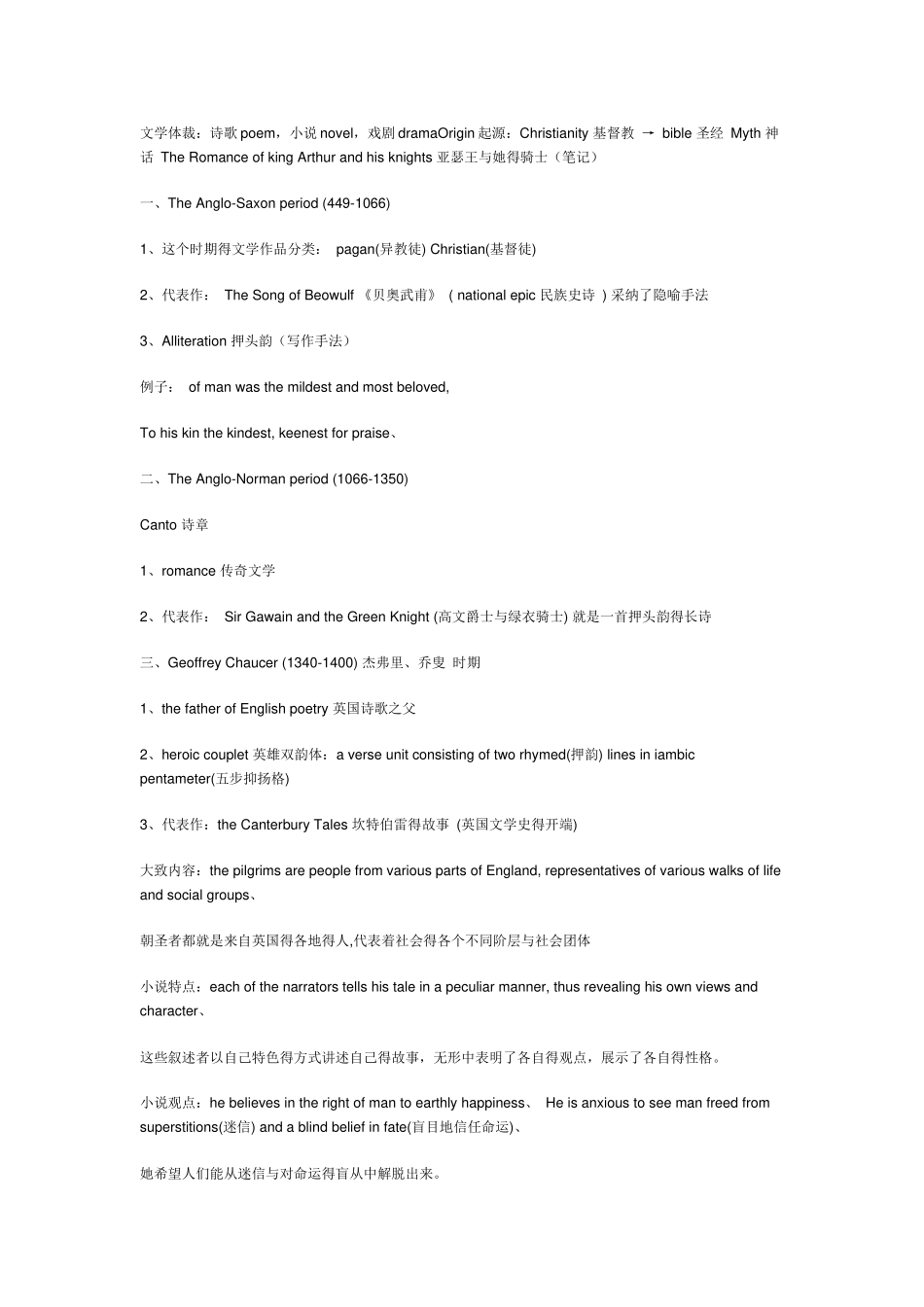 英美文学复习资料_第1页