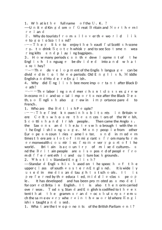 英美文化课后作业