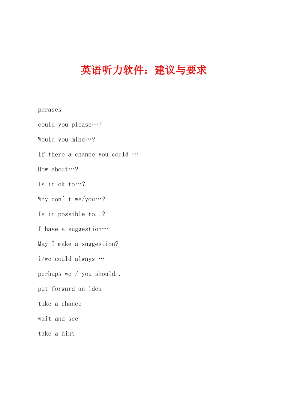 英语听力软件建议与要求_第1页