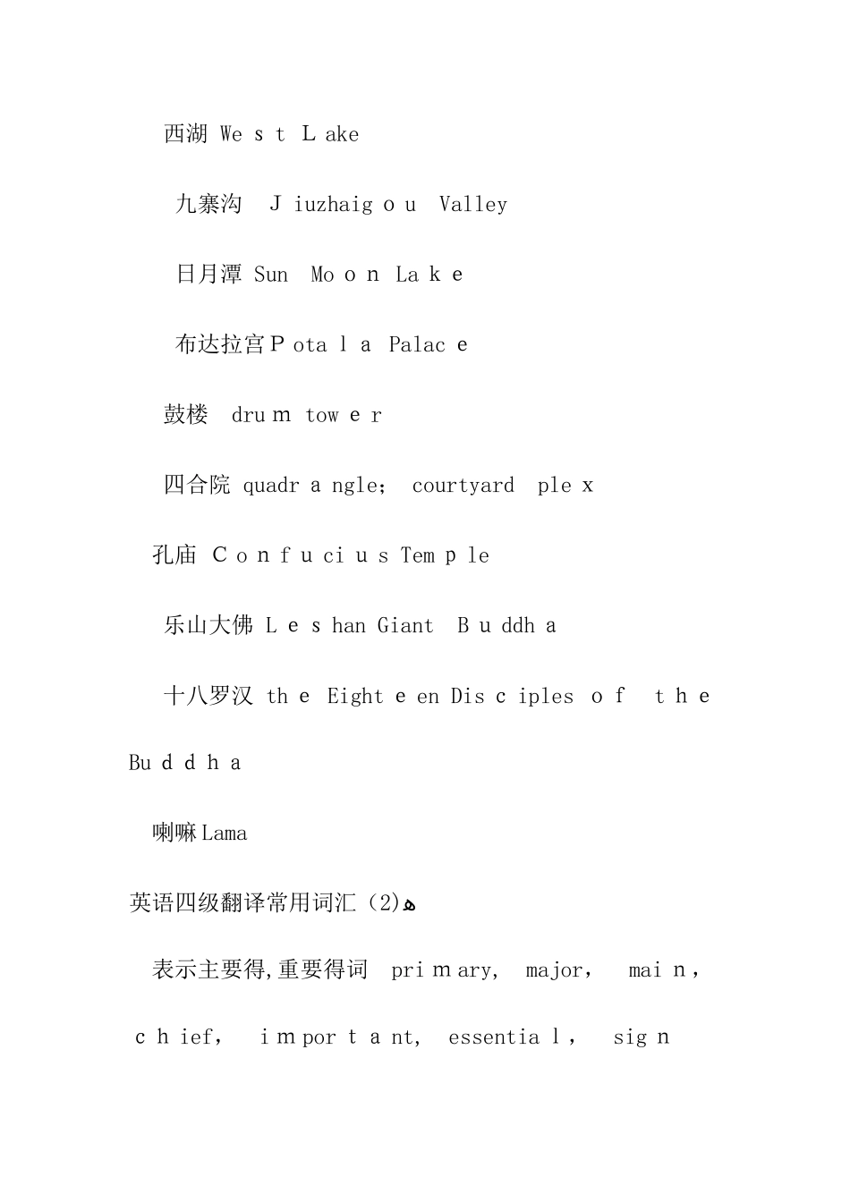 英语四级翻译常用词汇_第3页
