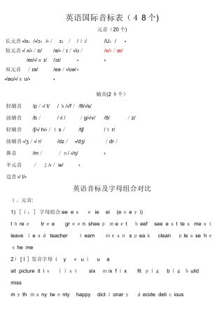 英语国际音标表