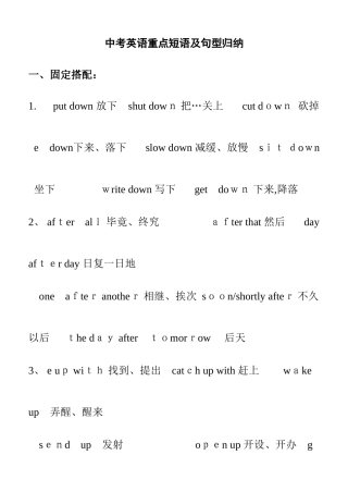 英语学考重点词汇及句型