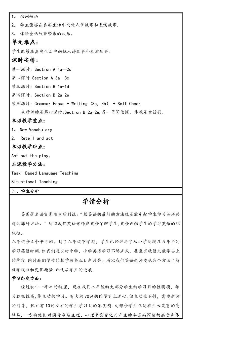 英语教师网络研修作业1信息化教学设计_第2页
