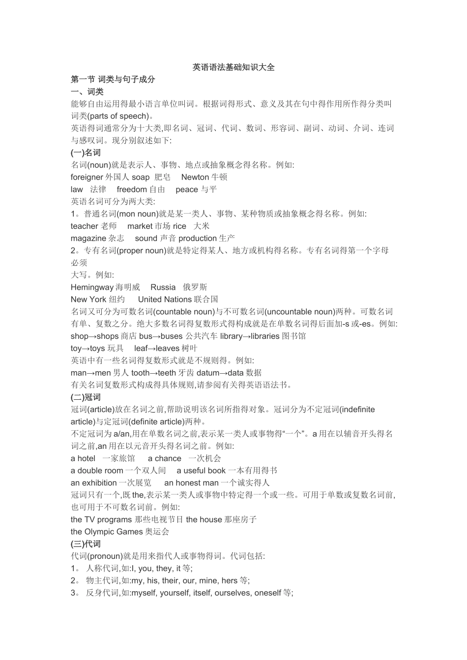 英语语法基础知识大全_第1页