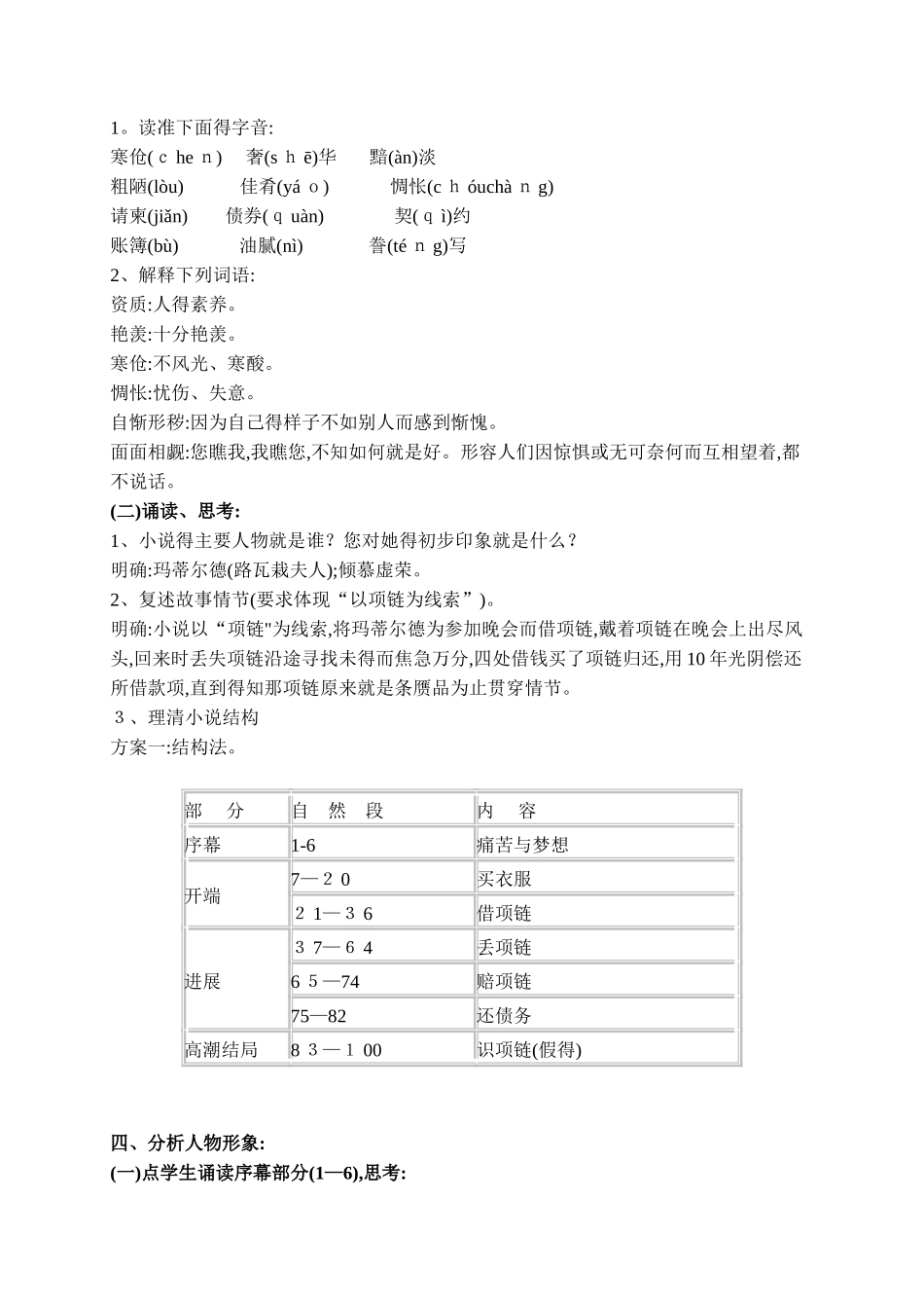 莫泊桑《项链》优秀_第3页