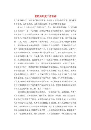 营销员年度工作总结