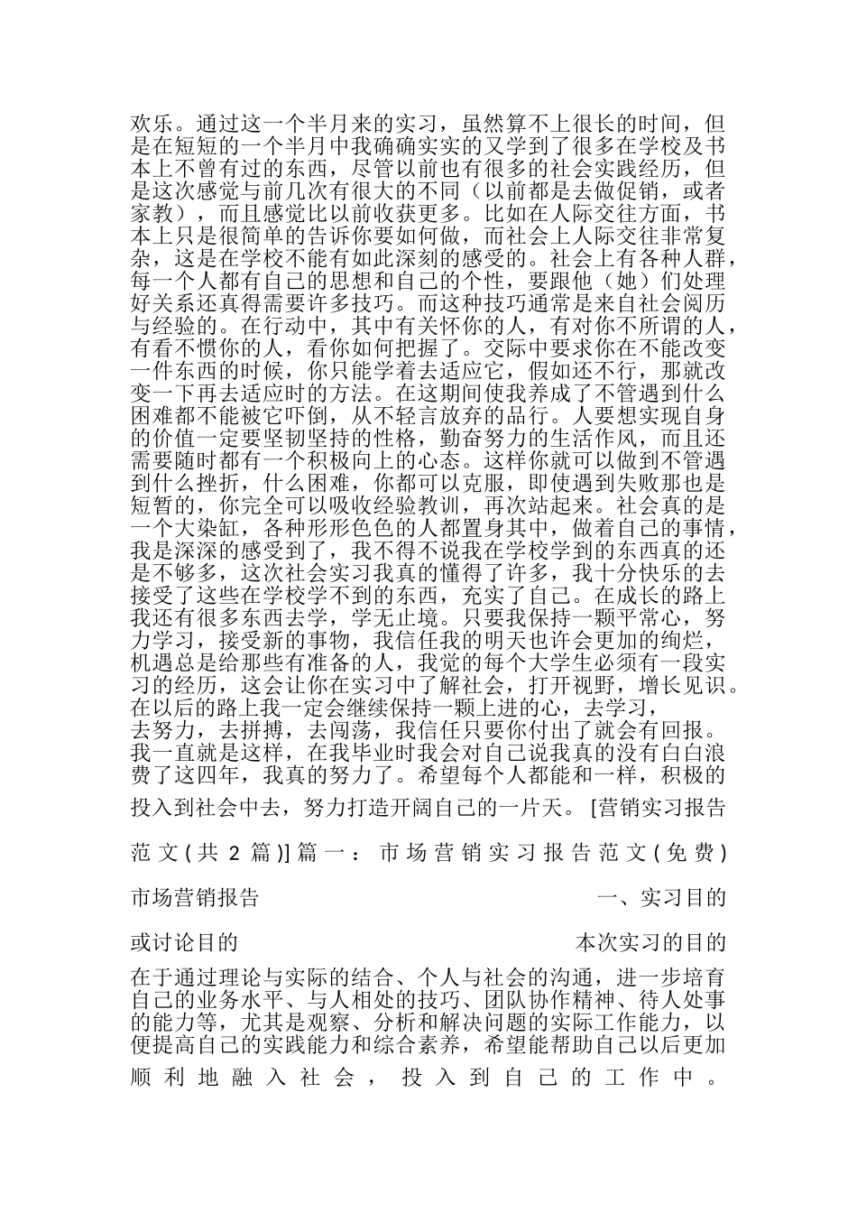 营销实习报告范文_第2页