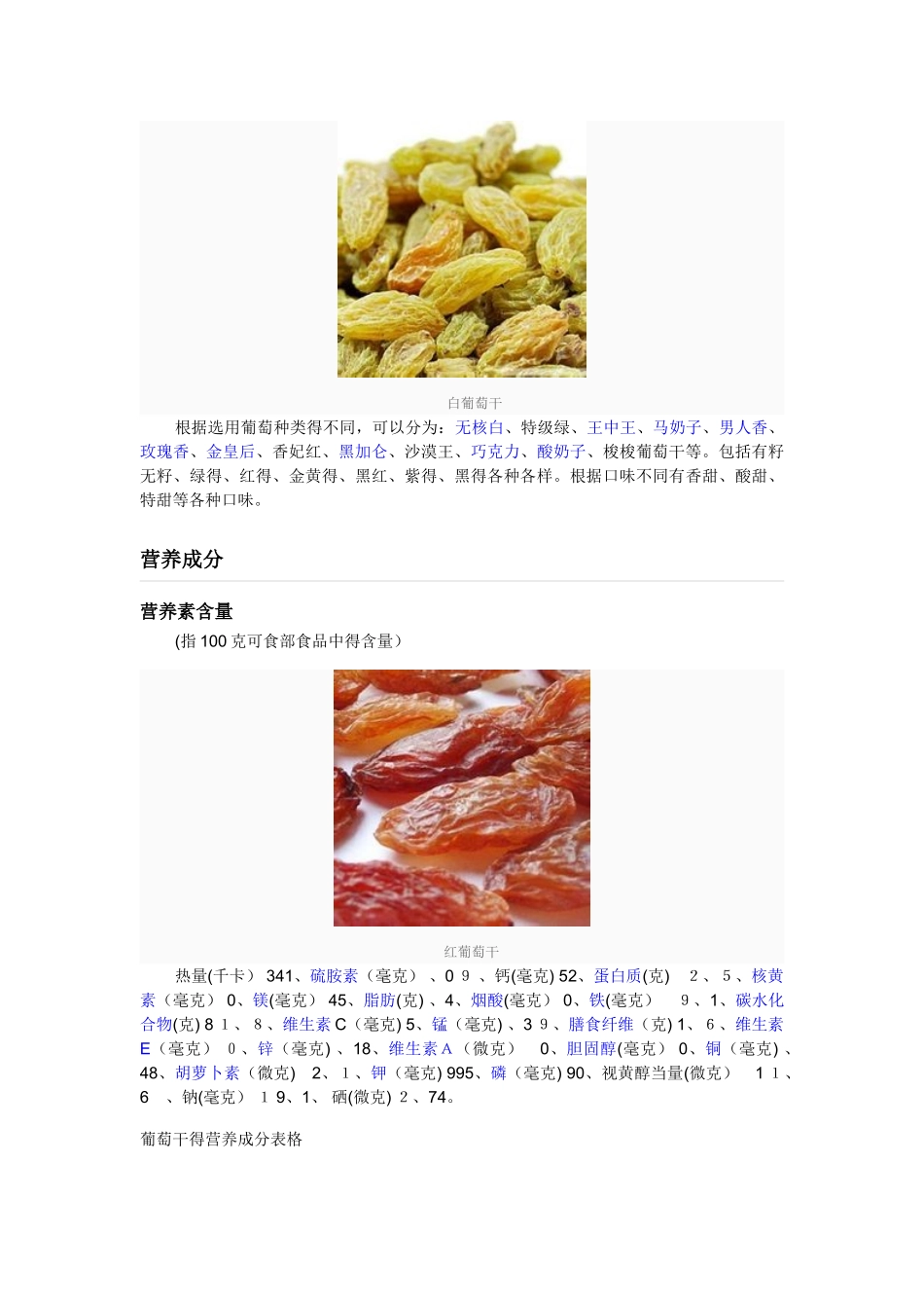 葡萄干的营养成分及其功效_第3页