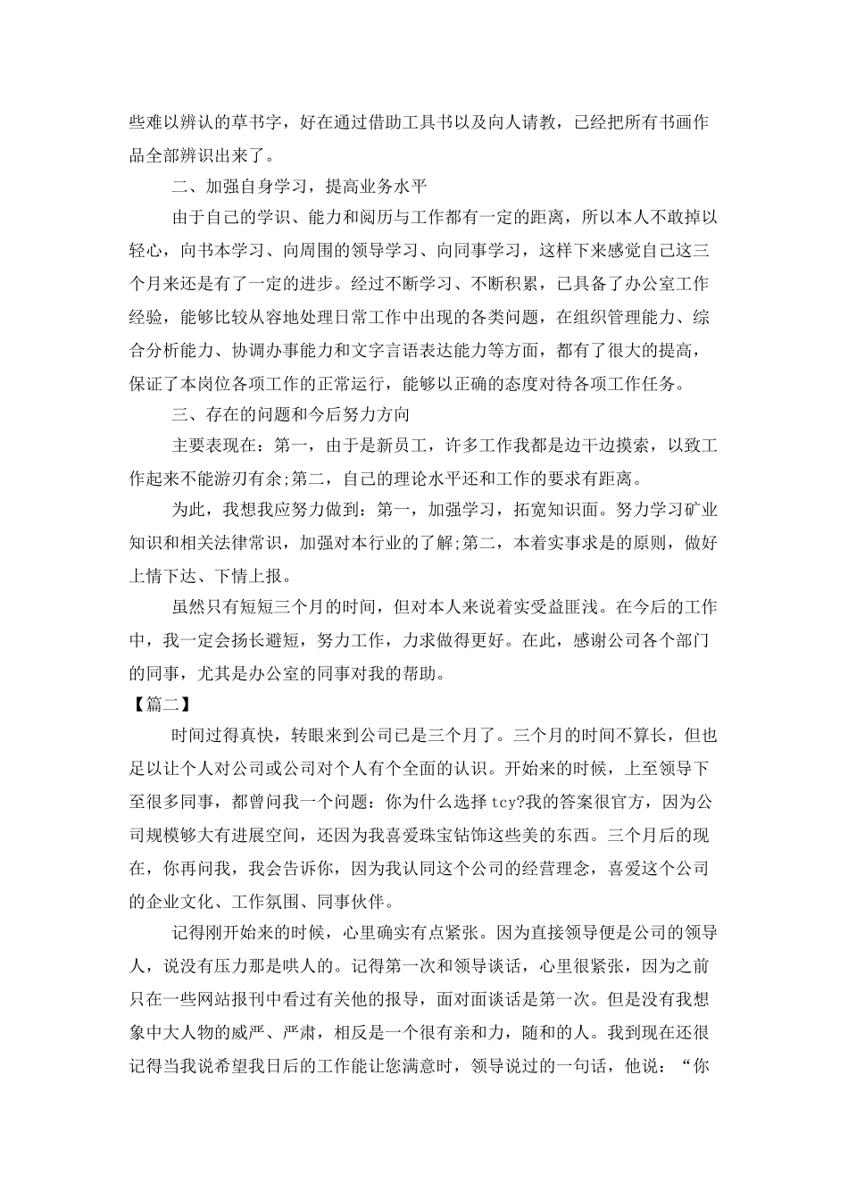 董事长秘书试用期转正工作总结范文_第2页