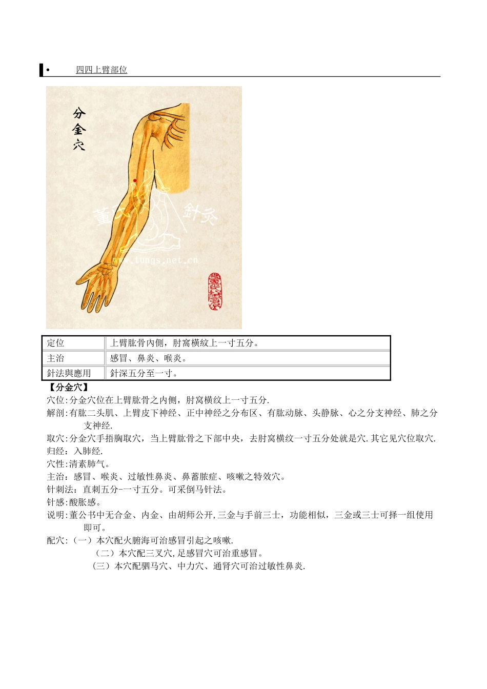 董氏针灸四四上臂部位_第1页