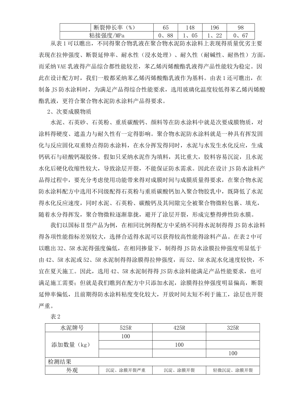 蜀羊防水：聚合物水泥防水涂料的性能研究_第2页