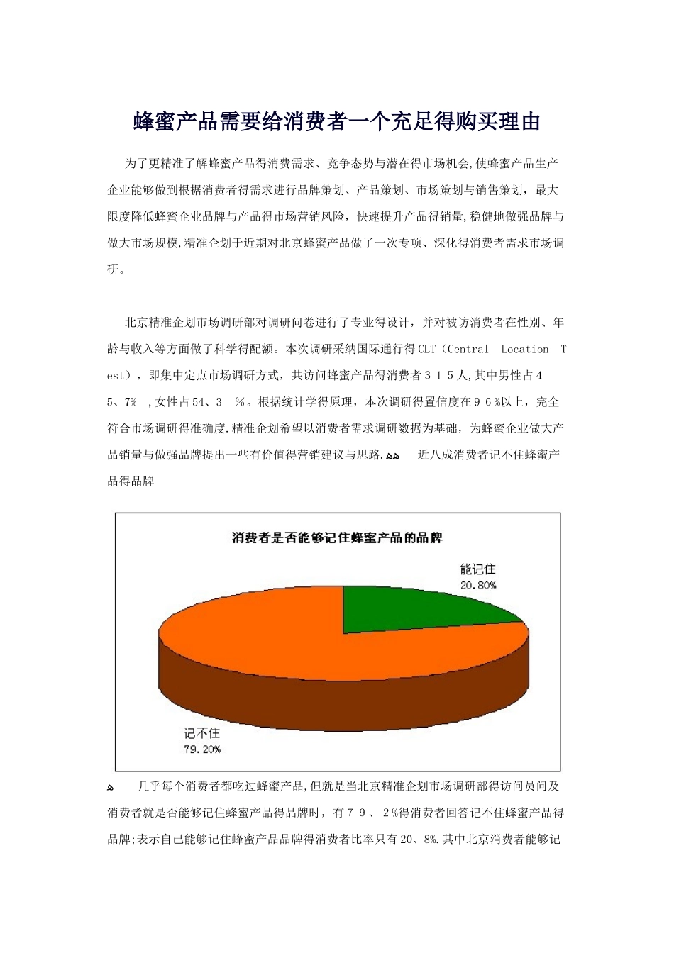 蜂蜜营销市场详细调查及分析_第1页