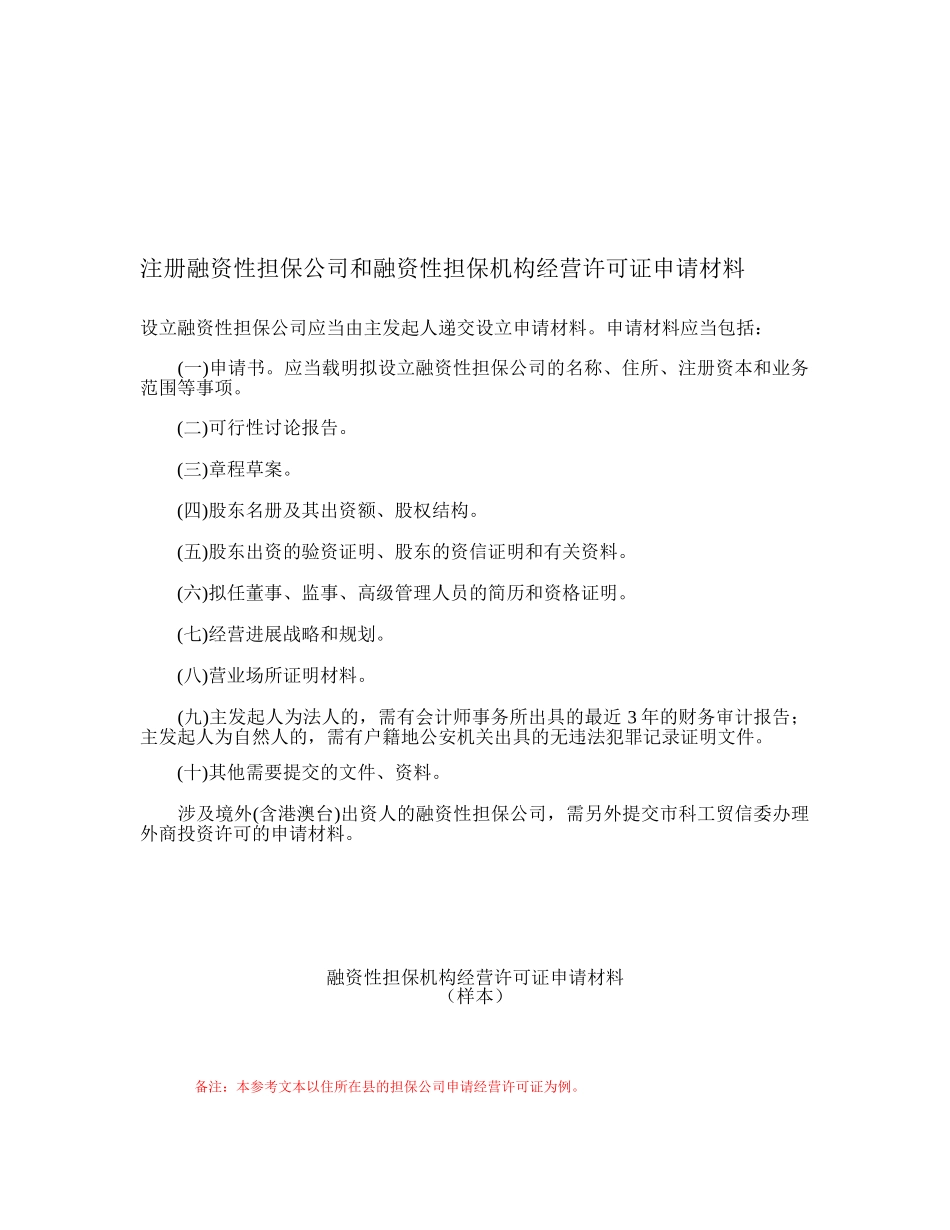 融资担保申请材料_第1页