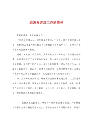 表态发言对工作的责任