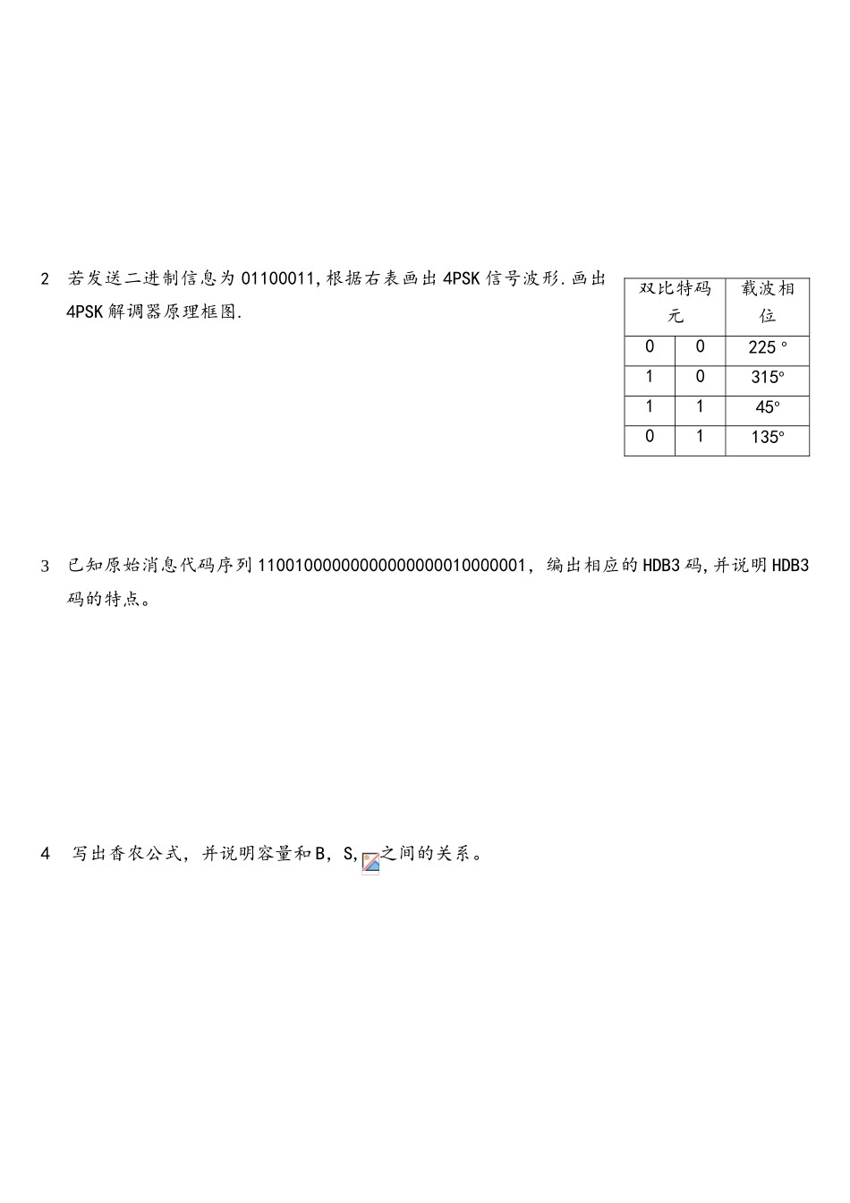 西电通信原理2010年1月21日考试题_第2页